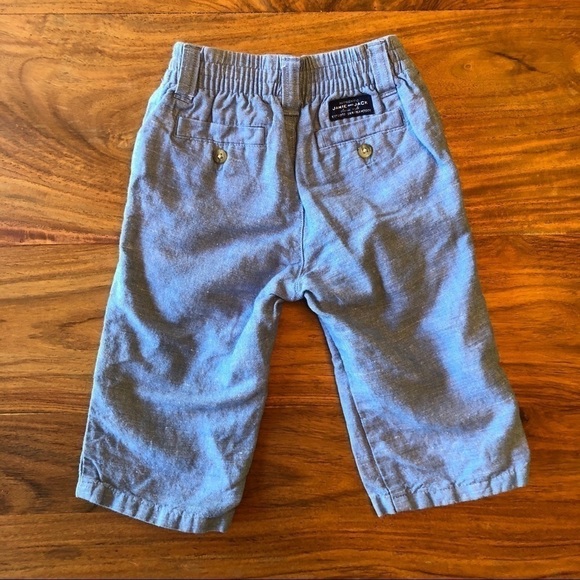 Janie and Jack Light Blue Linen Shorts/ Pants - Picture 3 of 5